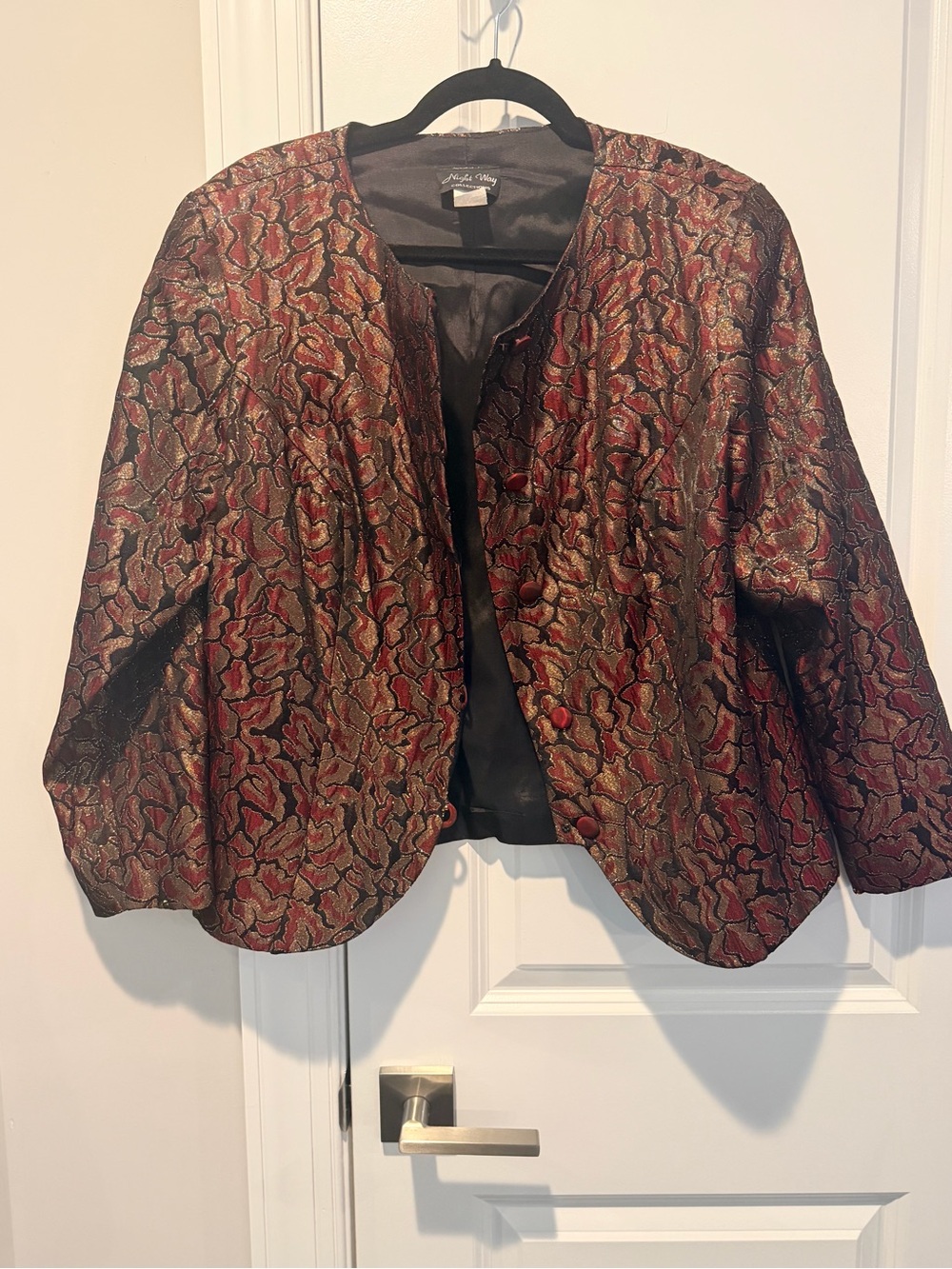 Night Way Collections Red and Gold Brocade Women's Jacket